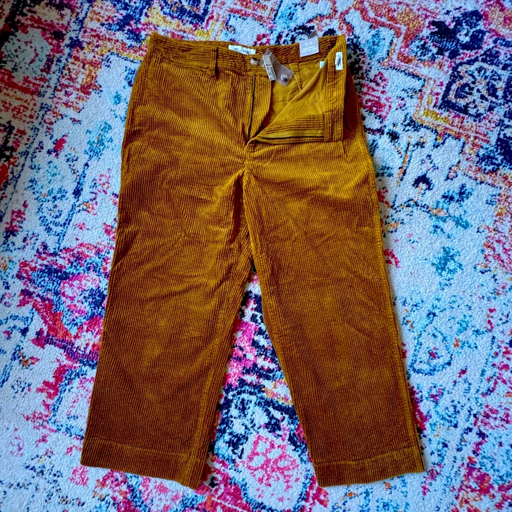 Madewell Slim Emmett Wide-Leg Crop Pants Corduroy